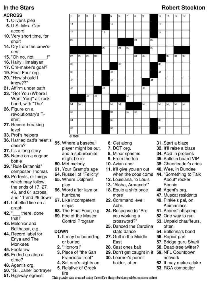 Printable Thomas Joseph Crossword Answers
