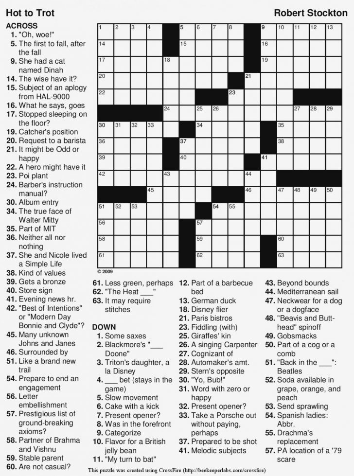 Easy Printable Crossword Puzzles Large Print