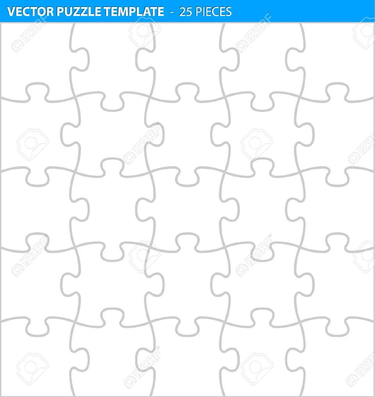 Complete Puzzle / Jigsaw Template For Print (25 Pieces) Royalty Free - Print Your Puzzle
