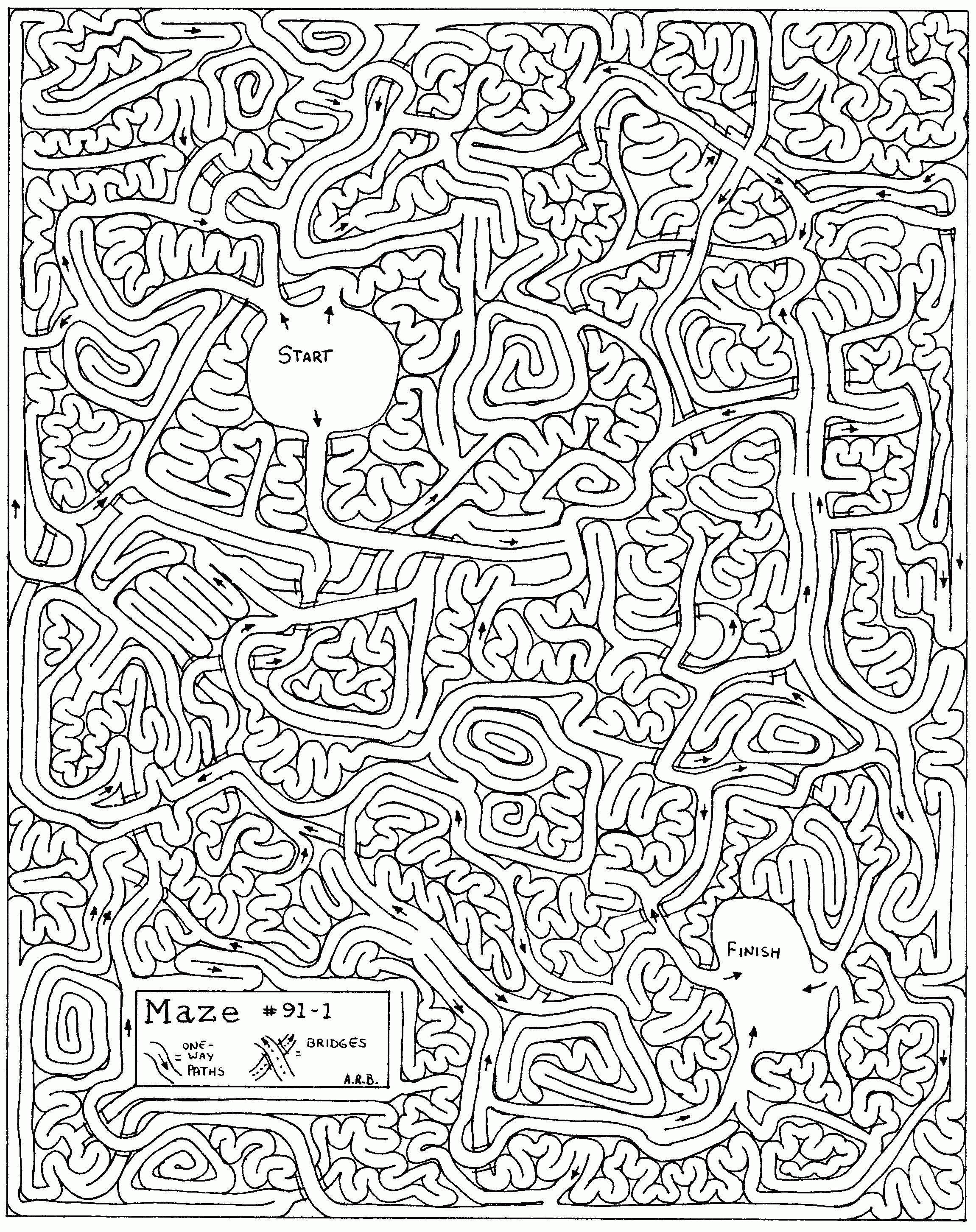 Complicated Coloring Pages For Adults | Andrew Bernhardt&amp;#039;s Mazes - Printable Puzzles And Mazes