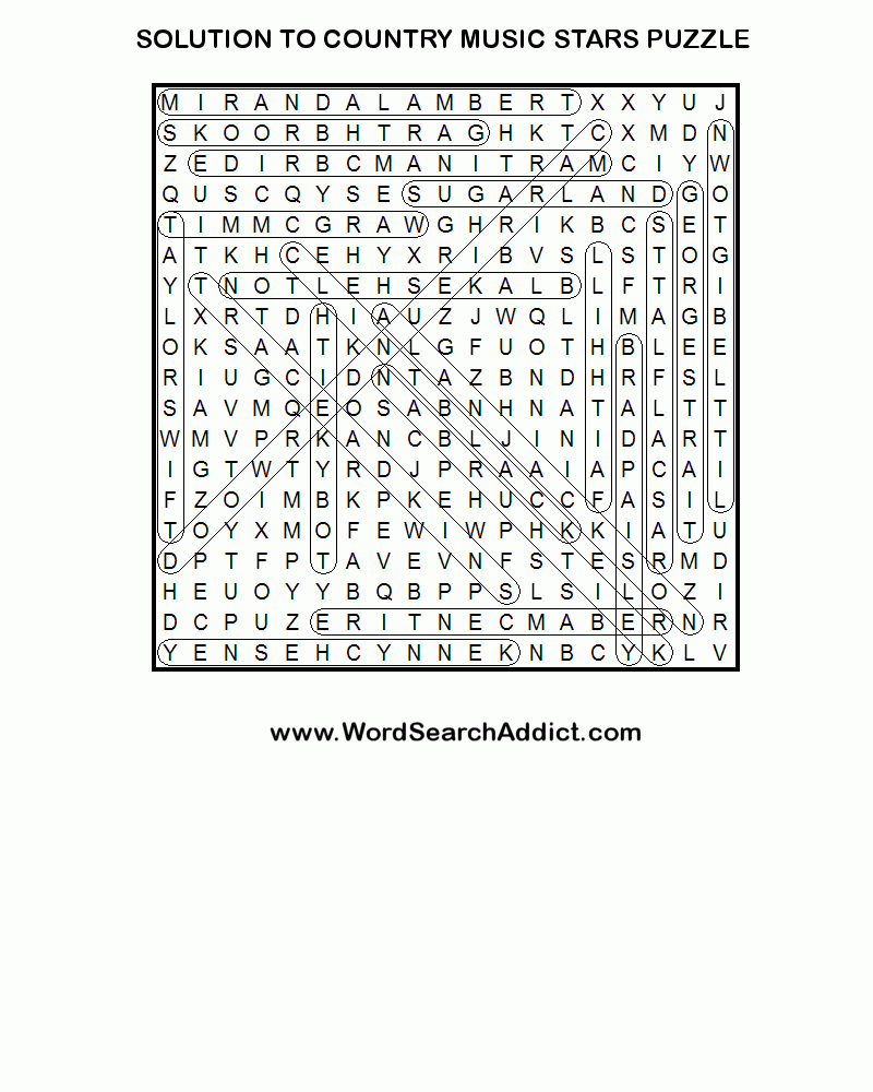 country music stars printable word search puzzle printable music