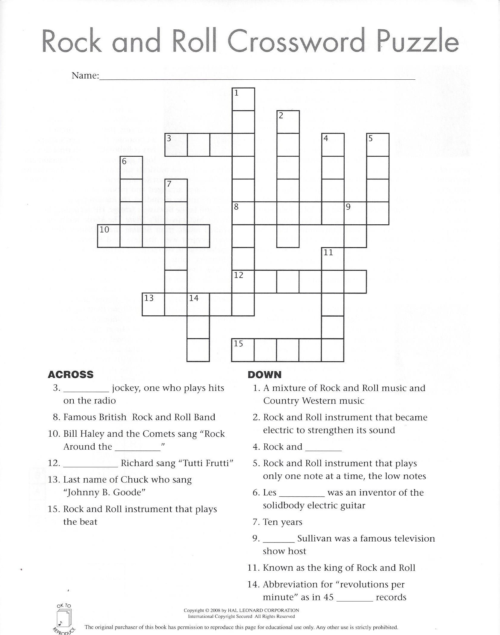 Creekside Forest Elementary - Printable Crossword Puzzles For 4Th Graders
