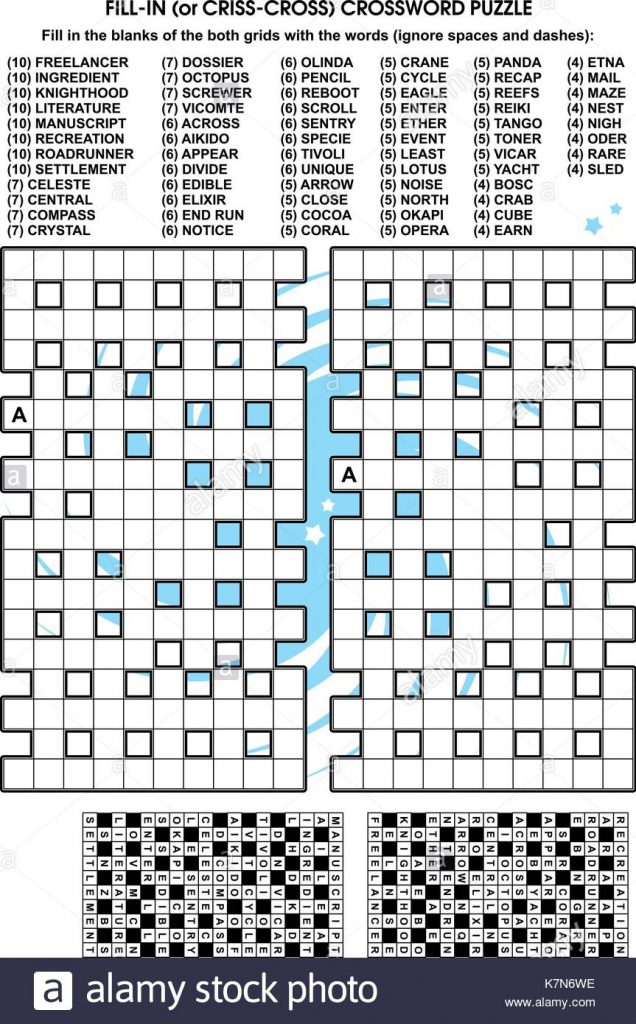 Criss-Cross Word Puzzle - Fill In The Blanks Of The Crossword Puzzle
