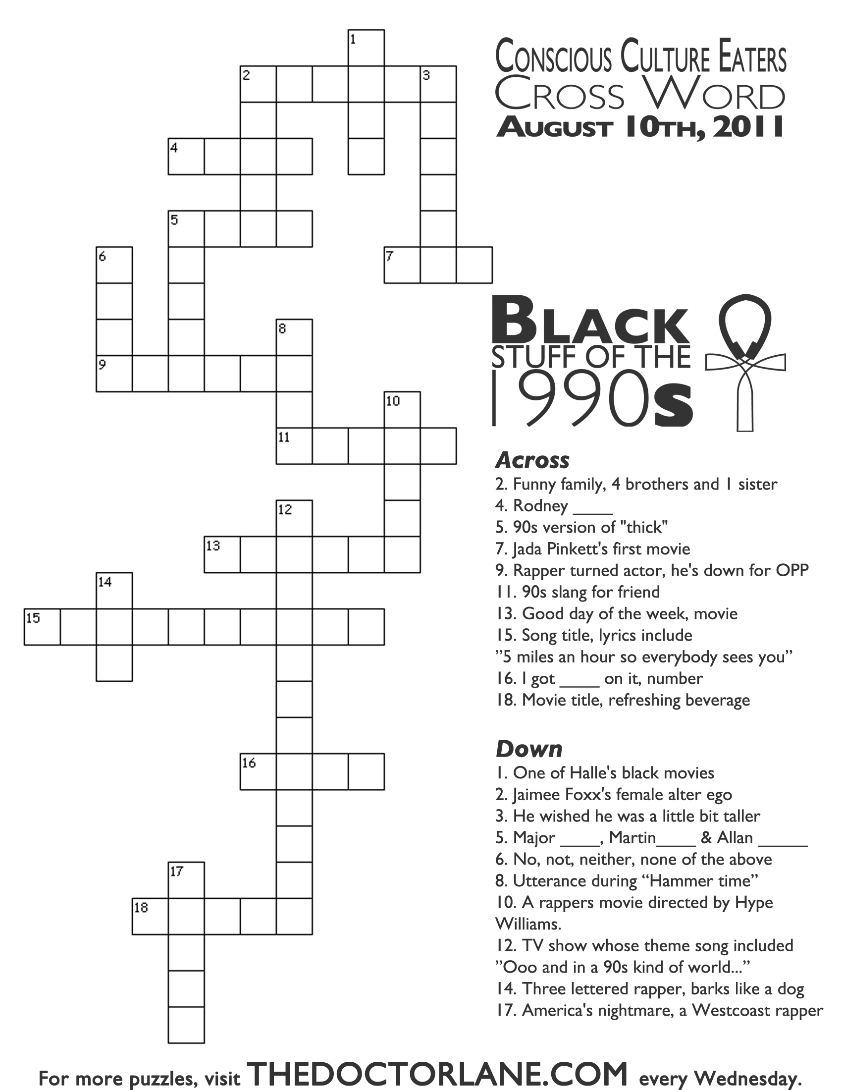 Crossword Puzzle: Black Stuff From The 90S – Nikki Lane, Ph.d - 90S Crossword Puzzle Printable