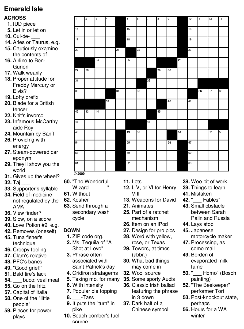 Crossword Puzzle Easy Printable Puzzles For Seniors - Printable Puzzles And Riddles