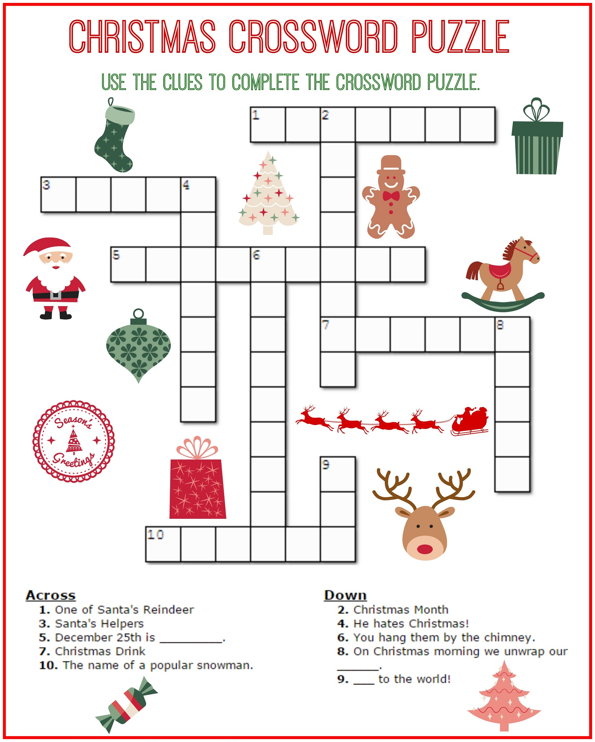 Crossword Puzzle Kids Printable 2017 | Kiddo Shelter - Printable Word Puzzles For 6 Year Olds