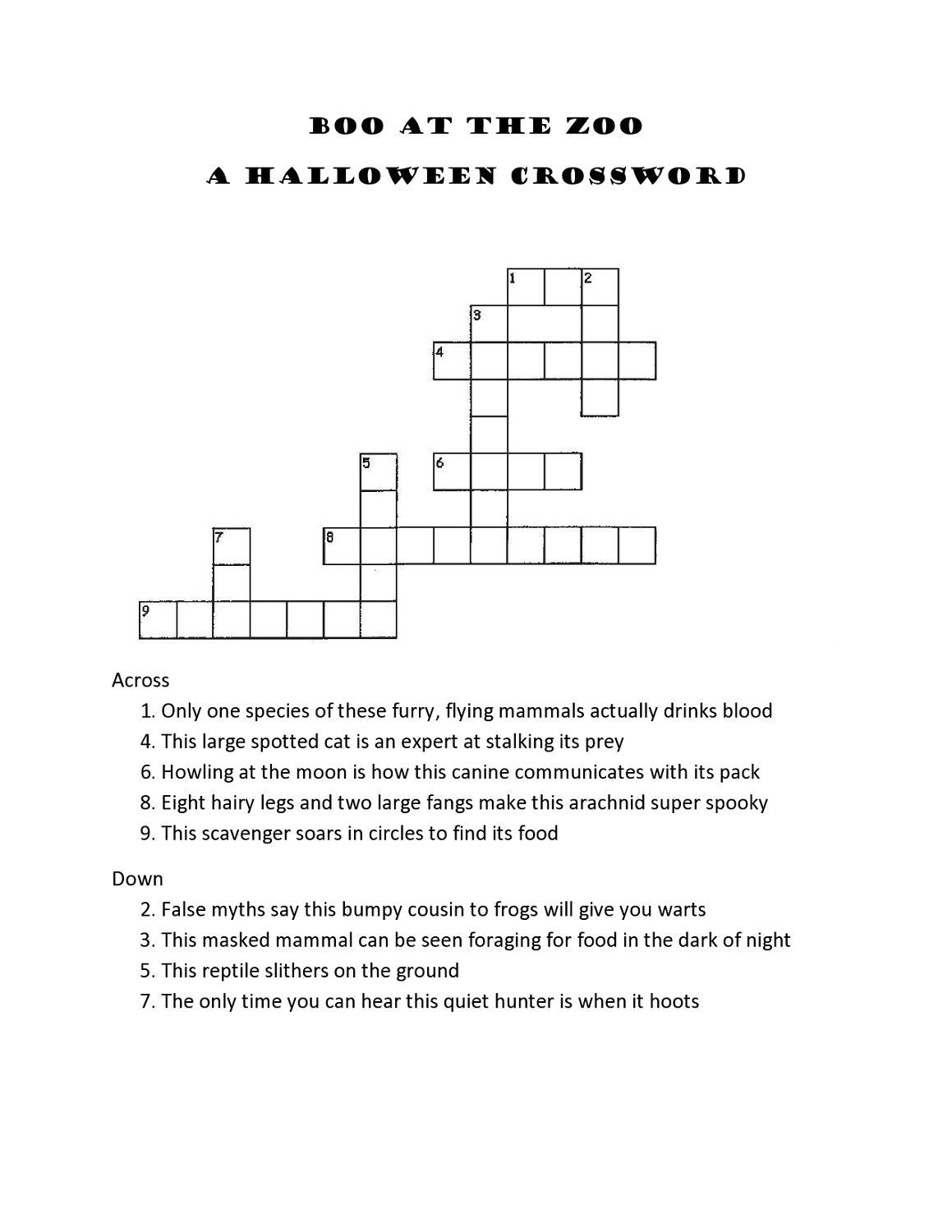 Crossword Puzzles For 5Th Graders | Activity Shelter - Printable Crossword Puzzles For Grade 7