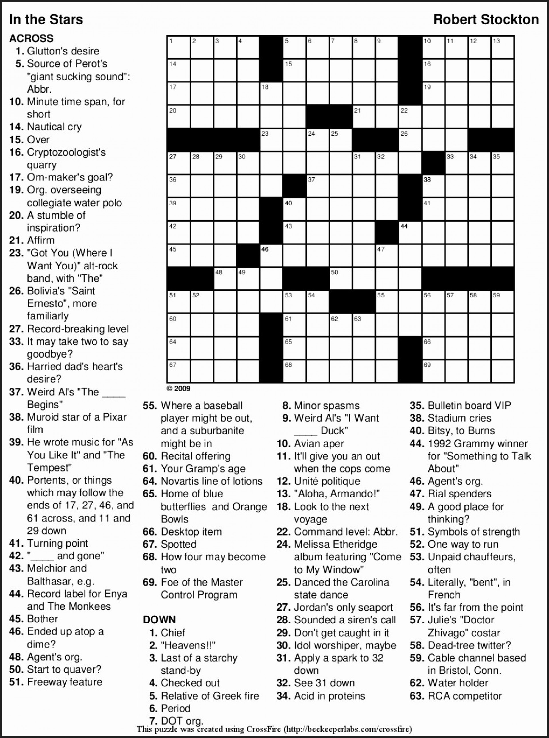 Crossword Puzzles Printable Large Crosswords ~ Themarketonholly - Large Print Crossword Puzzles Printable