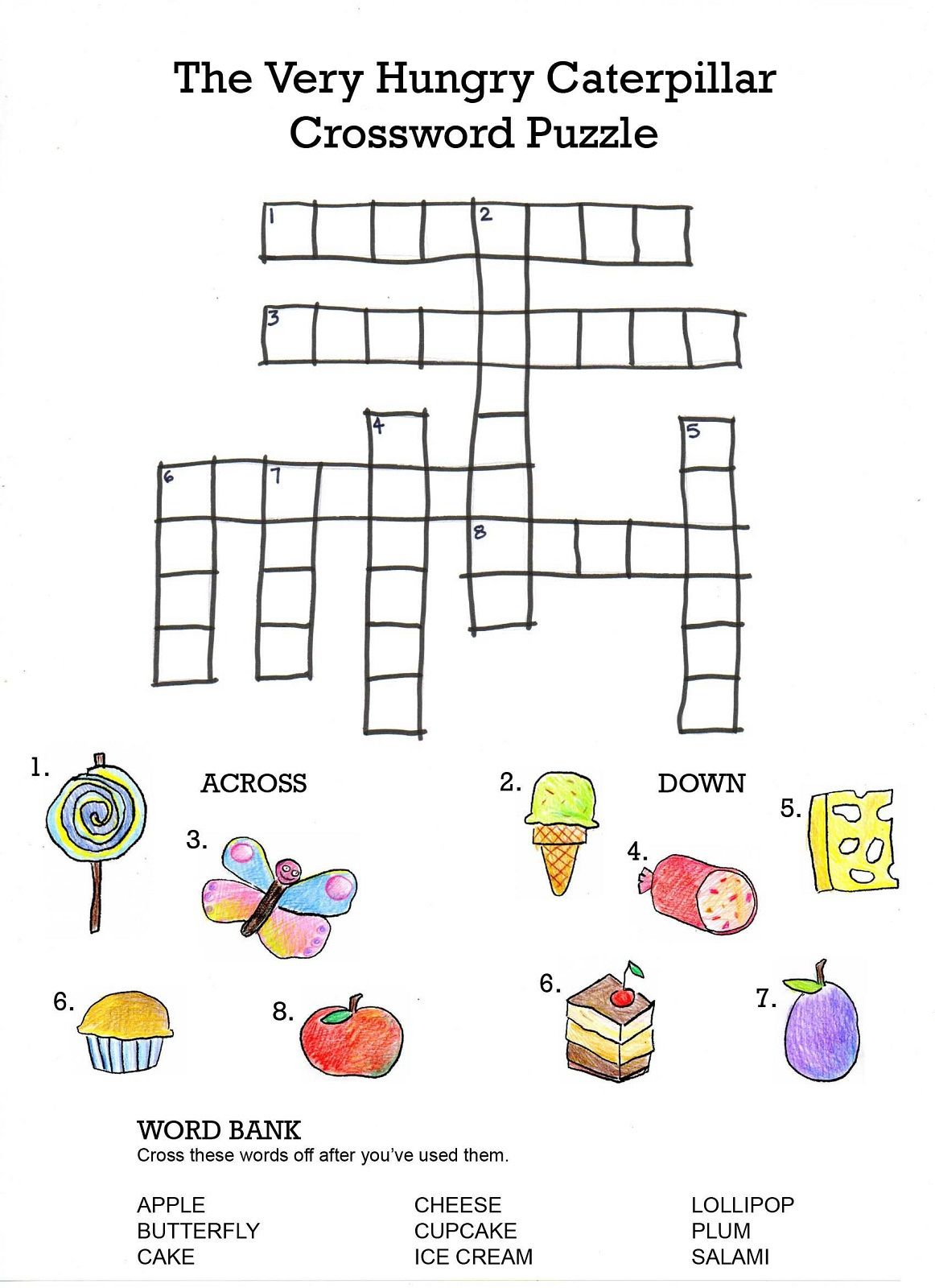 Printable Crossword Puzzles For Kids With Word Bank Printable