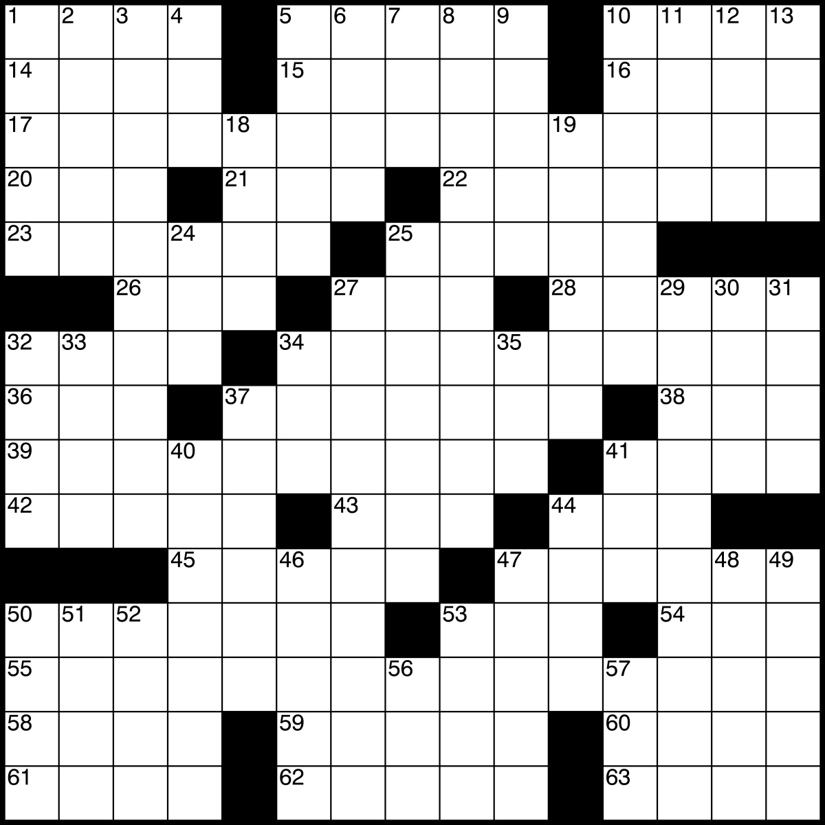 Editable Blank Crossword Puzzle Template