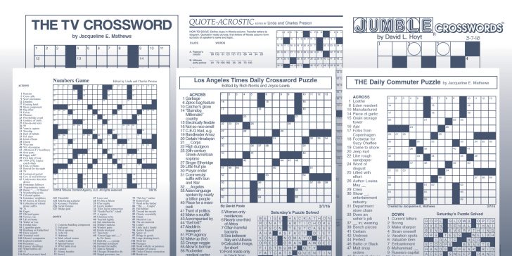La Times Printable Crossword Puzzles December 2018