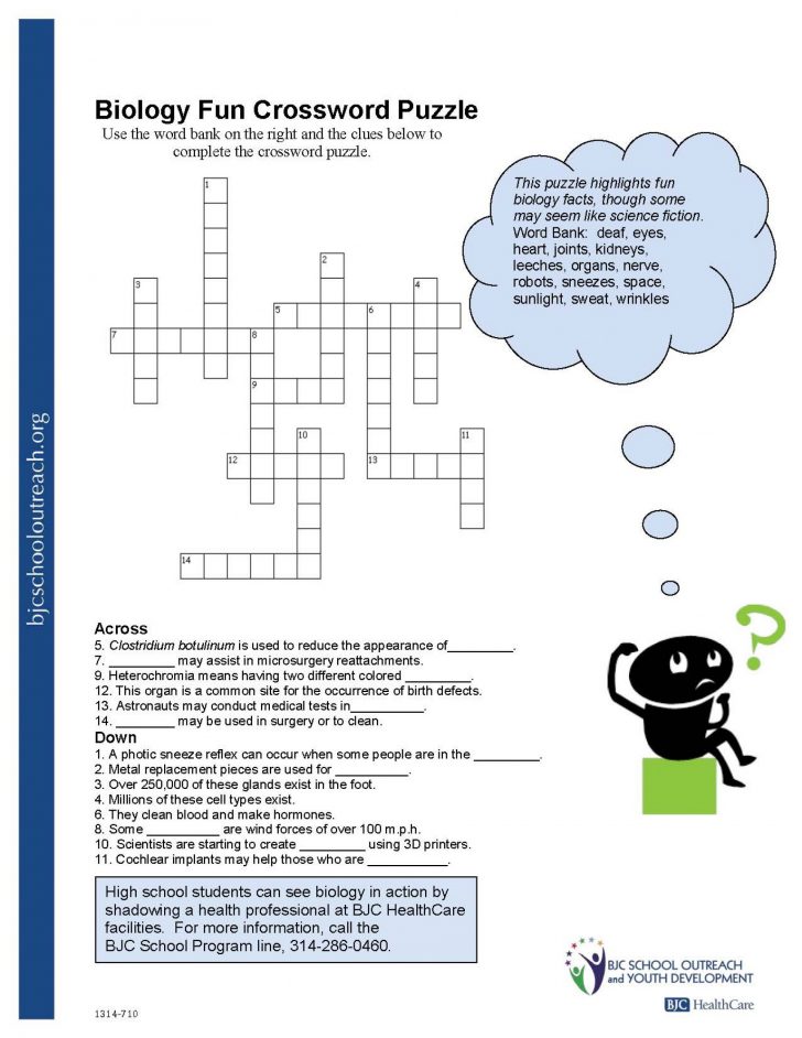 Printable Crossword Puzzles With Word Bank