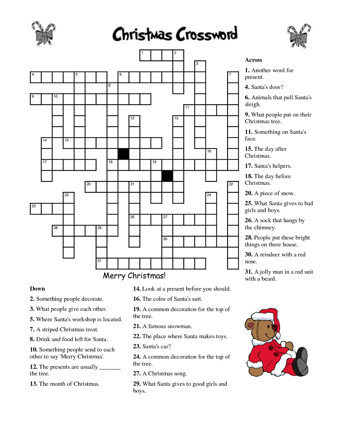 printable christmas puzzles for adults printable crossword puzzles