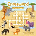 Crosswords Puzzle Game Of African Animals For Preschool Kids   Printable Animal Puzzle