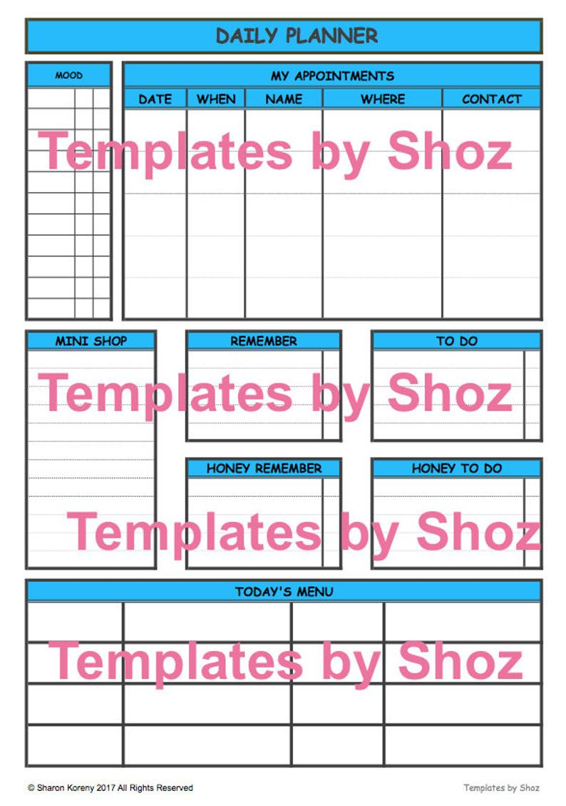 Daily Planner Pdf File Printable | Etsy - Printable Dropdown Puzzles