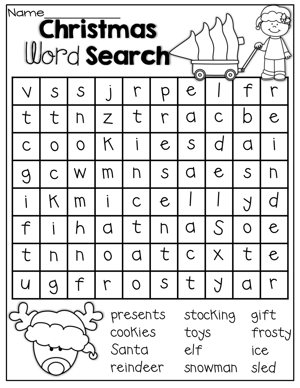 December No Prep Packet (1St Grade) | School-Holidays-Christmas - Printable Crossword Puzzles For 1St Graders