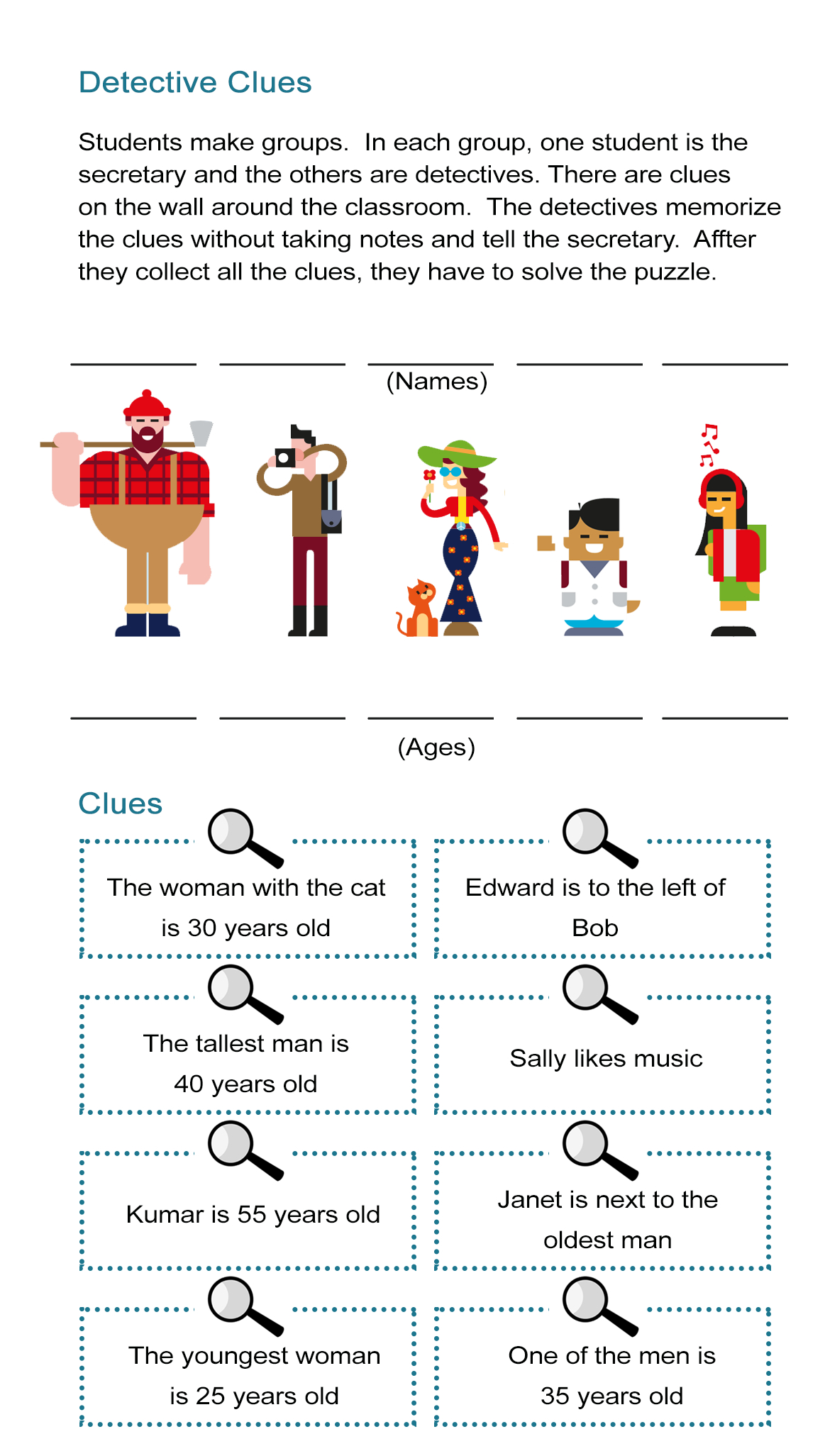 Detective Clues: Solve The Mystery In The Puzzle Worksheet - All Esl - Printable Mystery Puzzles