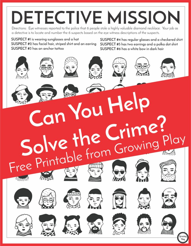 Detective Puzzle For Kids - Free Printable - Growing Play - I Spy Puzzles Printable