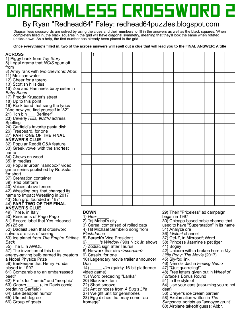 Printable Patternless Crossword Puzzles Printable Crossword Puzzles