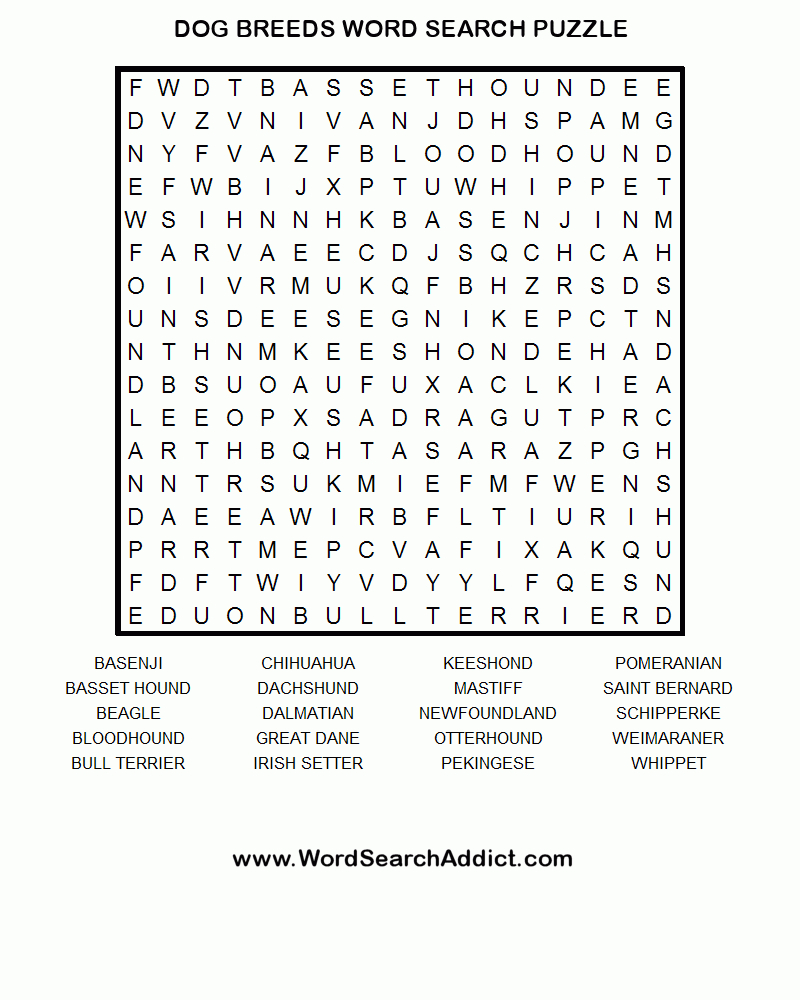 Dog Crossword Puzzle Printable Printable Crossword Puzzles