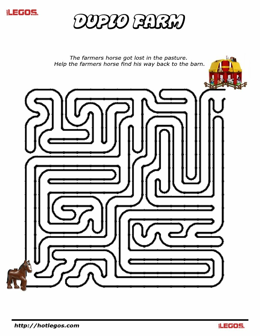 Duplo Farm Puzzle Maze. Free Printable | Lego Fun Stuff | Maze - Printable Puzzle Mazes