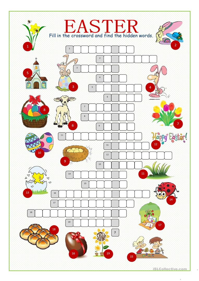 Easter Crossword Puzzle Worksheet - Free Esl Printable Worksheets - Printable Crossword Easter