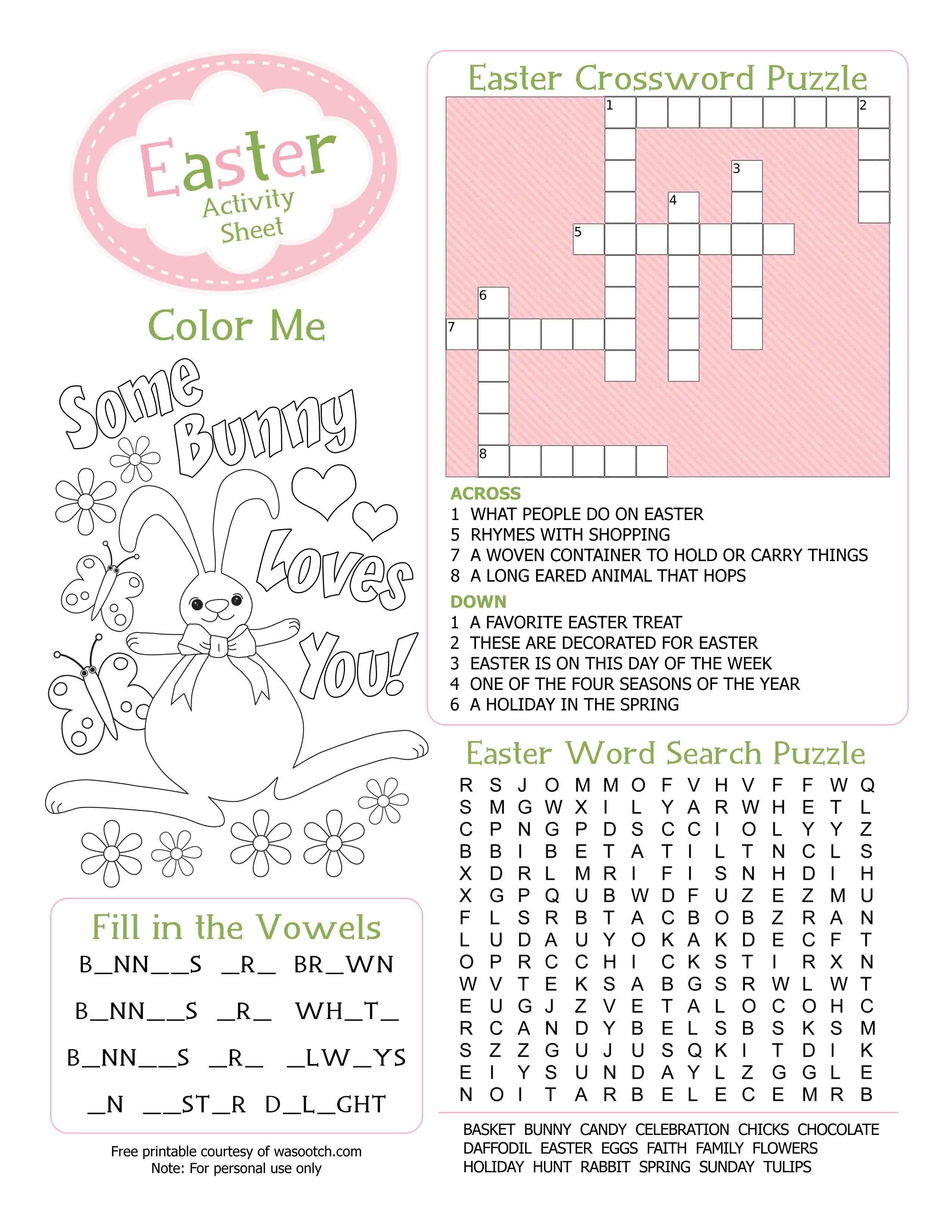 Easter Puzzle Printable Printable Word Searches