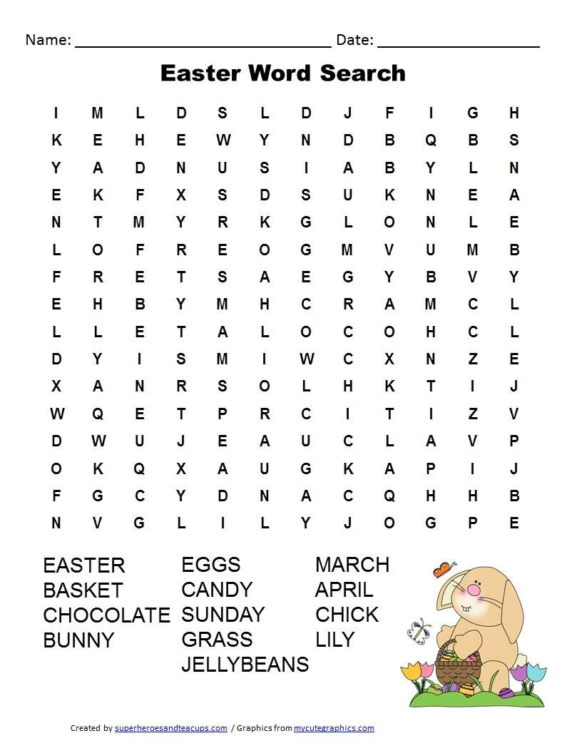 Easter Word Search Free Printable | Work Things | Easter Worksheets - Printable Easter Puzzles For Adults