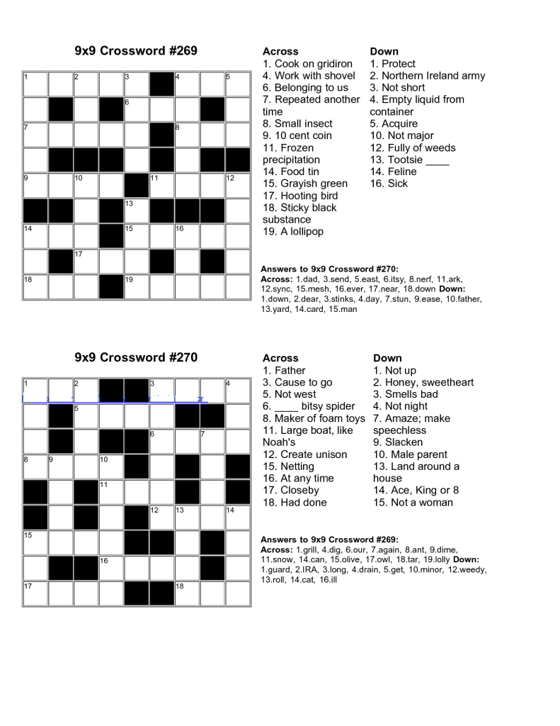 Easy Kids Crossword Puzzles | Kiddo Shelter | Educative Puzzle For - Grade 2 Crossword Puzzles Printable