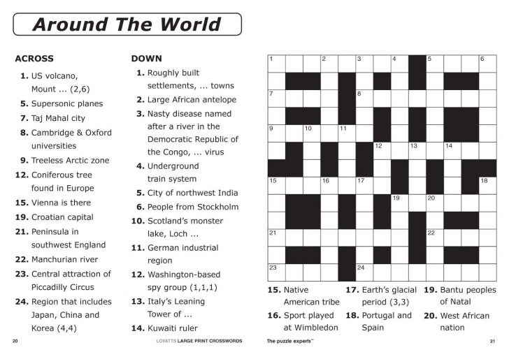 Printable Crossword Puzzle For Beginners