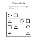Easy Shapes Sudoku For Kindergarteners | Sudoku For Littles | Sudoku   Printable Puzzle Games Pdf