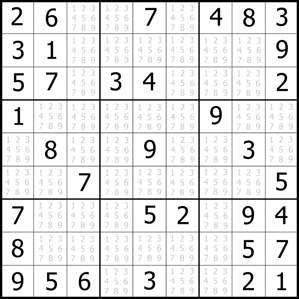 Printable Sudoku Puzzles Easy #1 Printable Crossword Puzzles