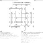 Electrostatics Vocab Quiz Crossword   Wordmint   Printable Vocabulary Quiz Crossword Puzzle