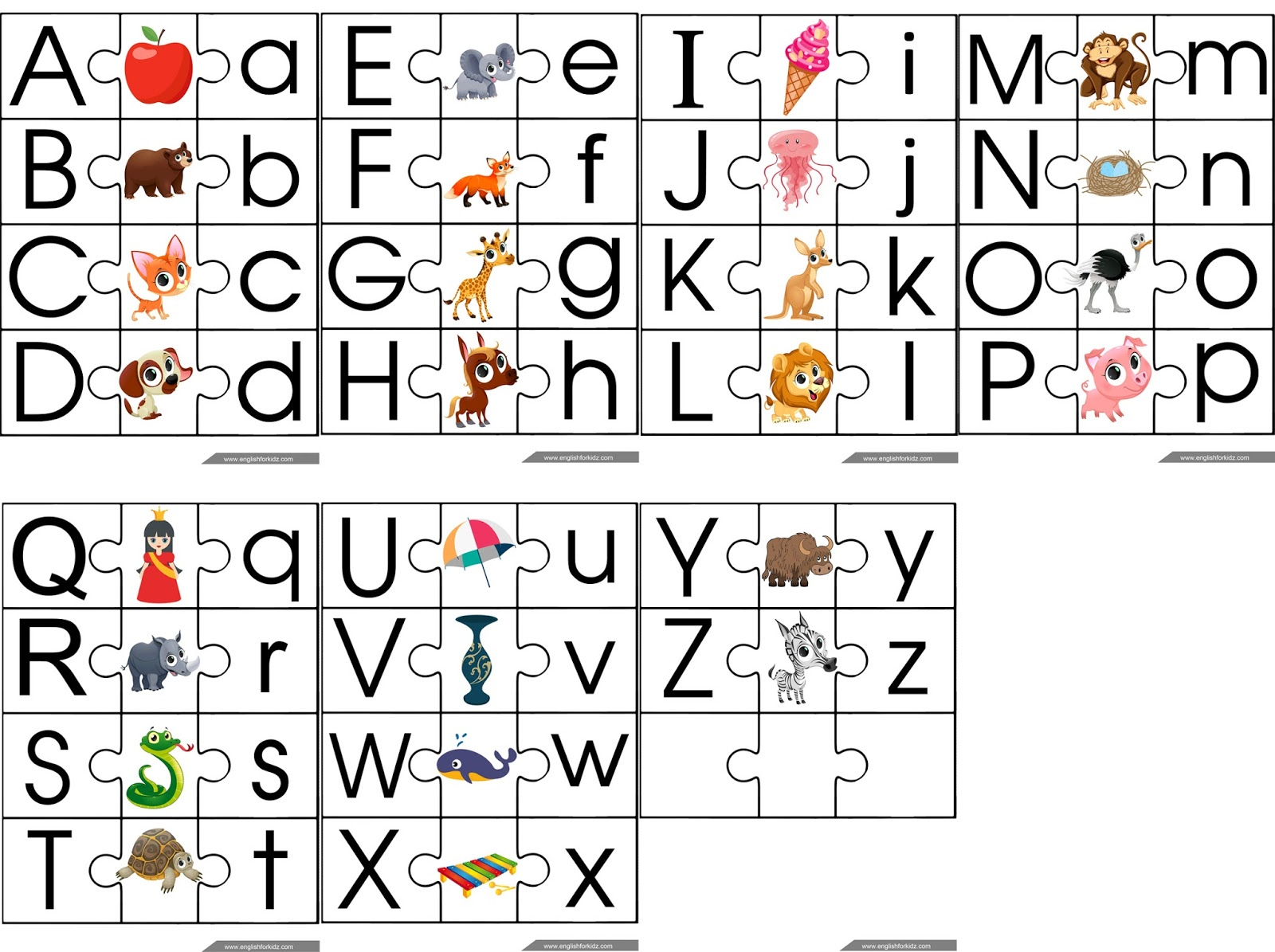 Esl Game: Alphabet Puzzle - Printable Alphabet Puzzles