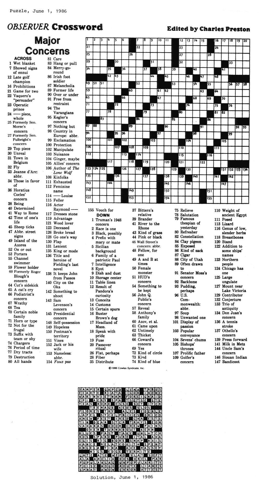 Eugene Sheffer Crossword Puzzle Printable - Printable 360 Degree - Printable Sheffer Crossword