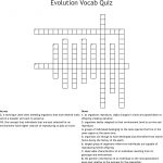 Evolution Vocab Quiz Crossword   Wordmint   Printable Vocabulary Quiz Crossword Puzzle