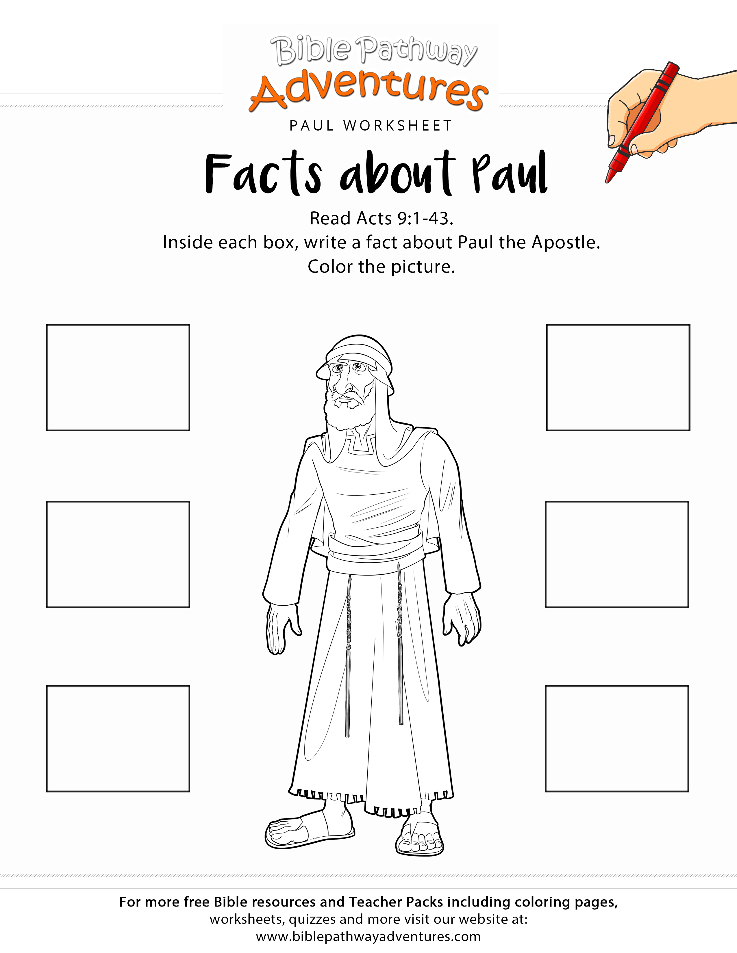Facts About Paul Printable Bible Worksheet | Adventure Zone | Bible - Printable Bible Crossword Puzzle The Apostle Paul Answers