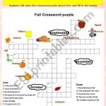 Fall Crossword Puzzle   Esl Worksheettchen Anastassia   Fall Crossword Puzzle Printable