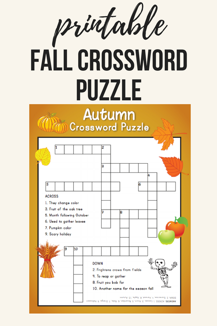 Fall Crossword Puzzle | Printables | Word Puzzles, Crossword, Puzzle - Fall Crossword Puzzle Printable