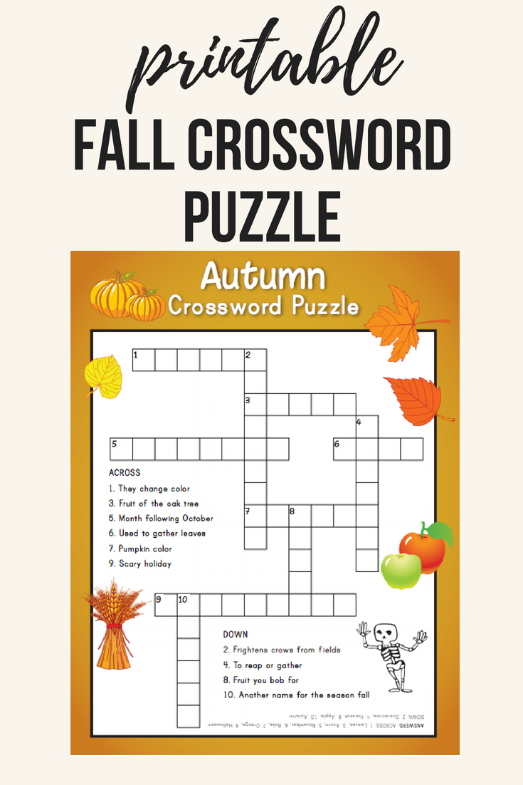 Fall Crossword Puzzle | Printables | Word Puzzles, Crossword, Puzzle - Reading Printable Puzzle