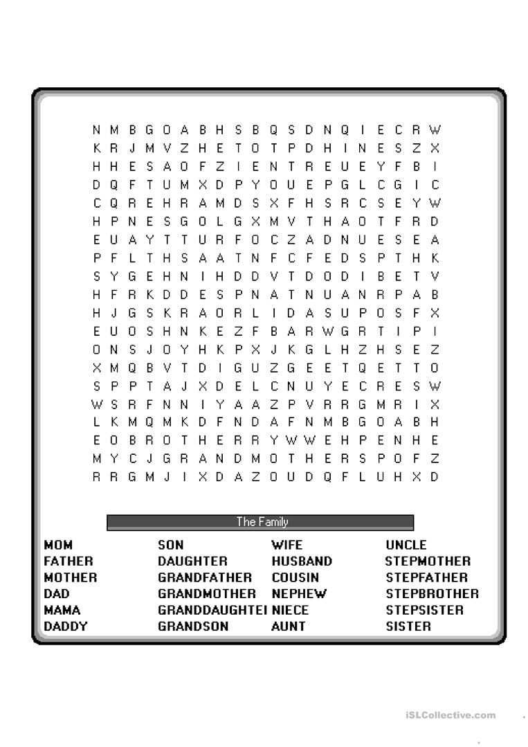 Family Crossword Puzzle Worksheet - Free Esl Printable Worksheets - Free Printable Puzzle Worksheets