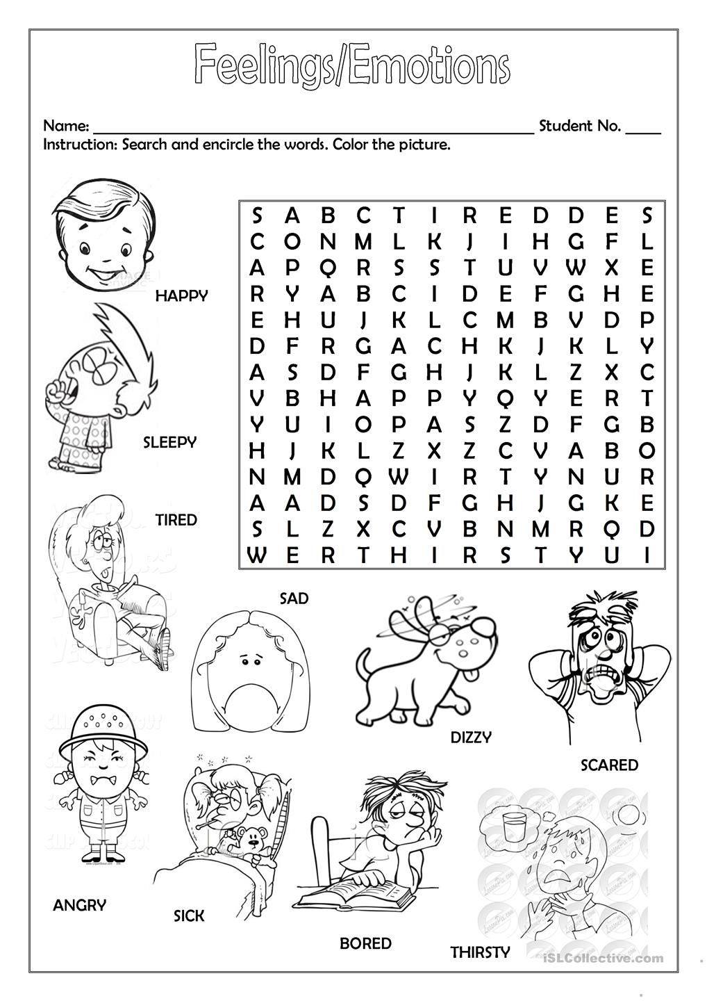 Feelings/emotions | Esl Worksheets Of The Day | English Lessons - Printable Feelings Puzzle