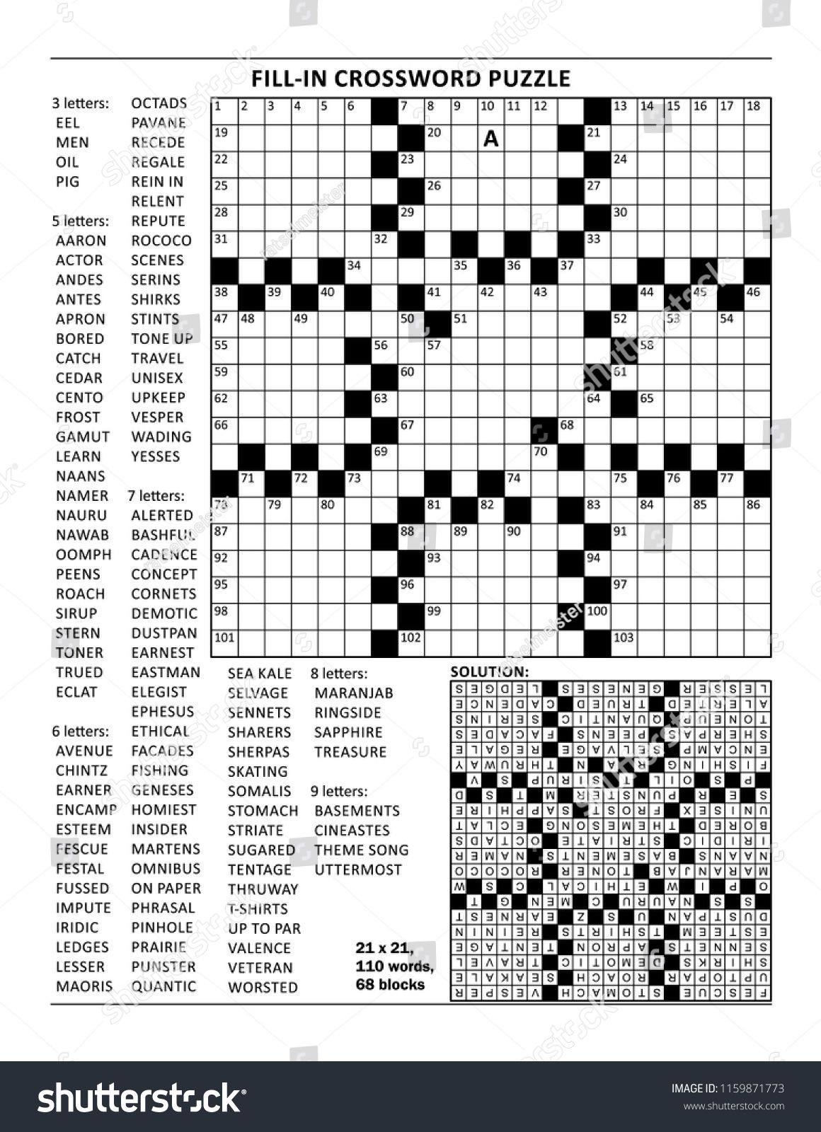 Fill In The Blanks Crossword Puzzle With American Style Grid Of - Blank Crossword Puzzle Grids Printable