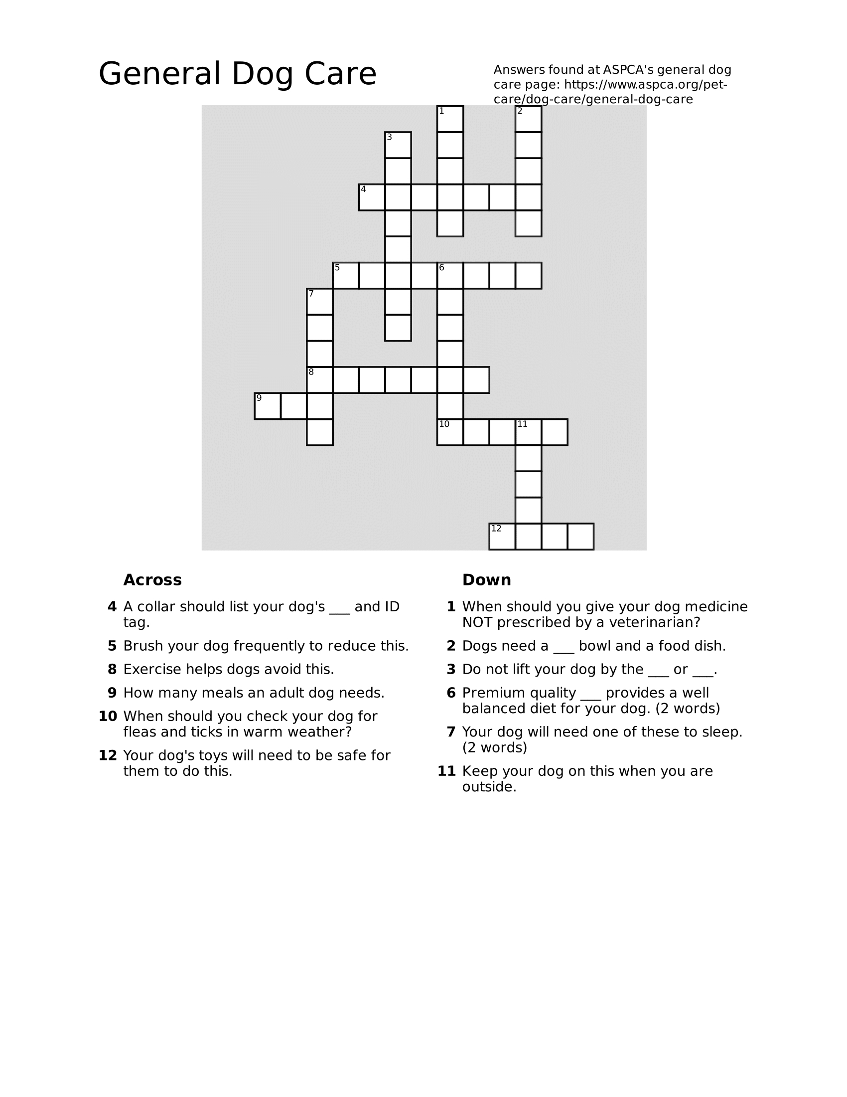 Find Out If Your Family Is Ready For A Dog With This General Dog - Printable Crossword Puzzles About Dogs