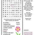 Flowers Zigzag Word Search Puzzle | Free Printable Puzzle Games   Printable Flower Puzzle