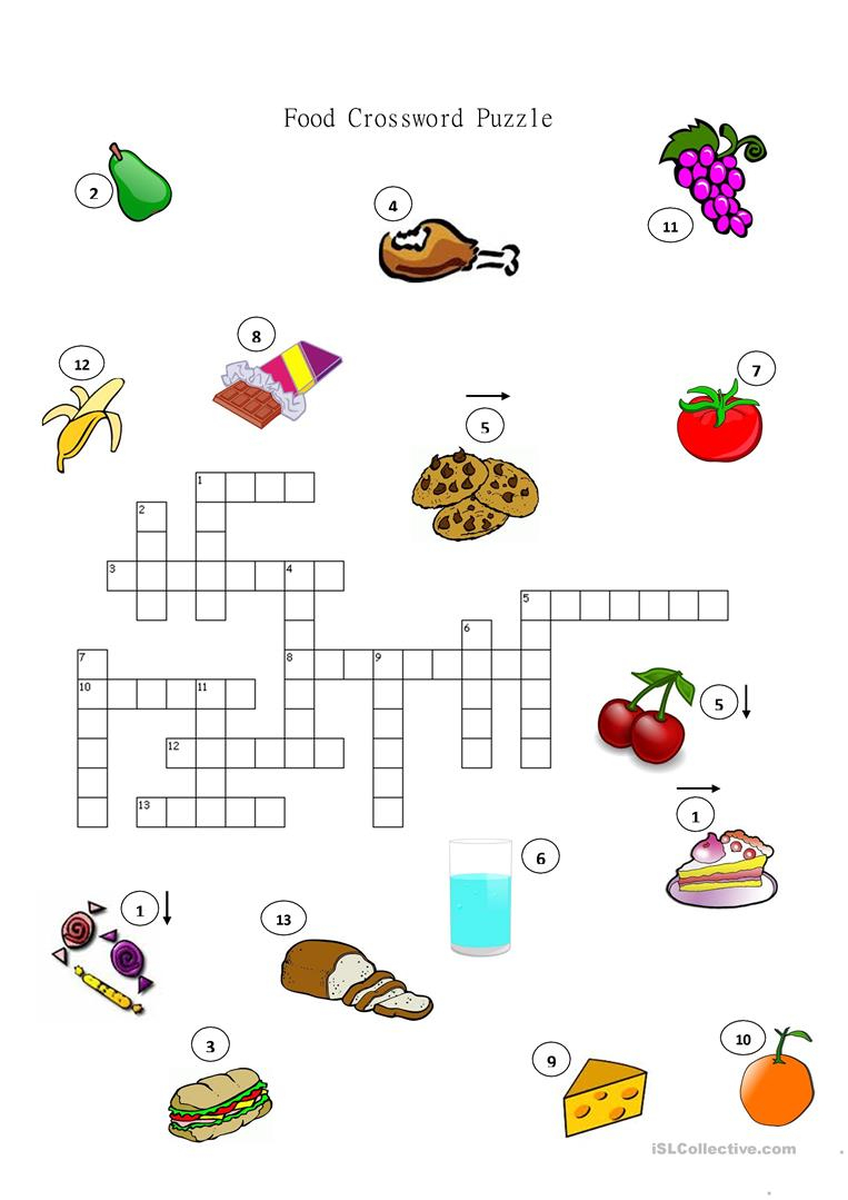 Food Crossword Puzzle Worksheet - Free Esl Printable Worksheets Made - Printable Food Puzzle