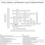 Force, Motion, And Newton's Laws Crossword Puzzle Crossword   Wordmint   Physics Crossword Puzzles Printable With Answers