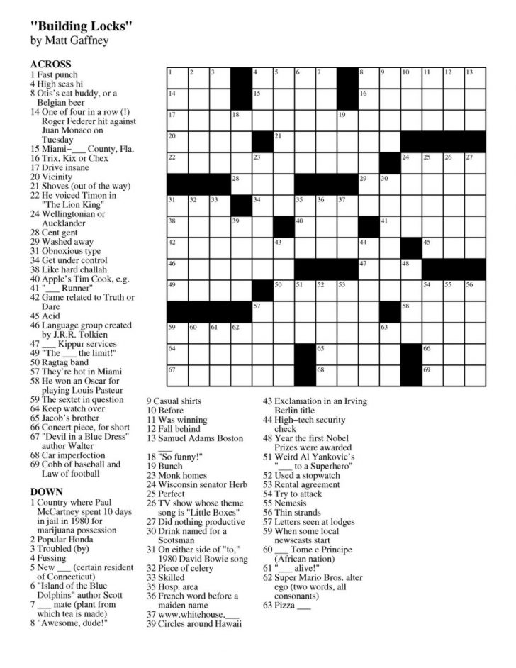 Crossword Puzzles In French Printable