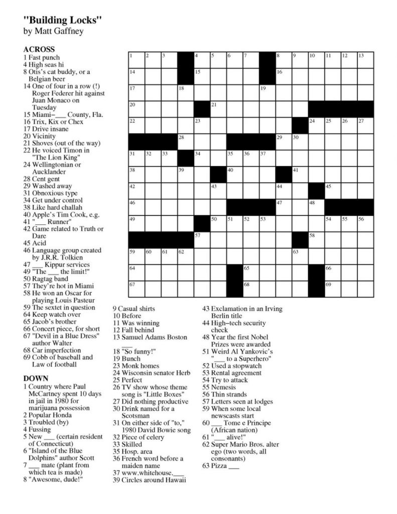 free printable daily crossword puzzles october 2016 printable daily
