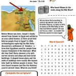 Free Bible Worksheet   Moses (Land Of Goshen) | Bible Quiz | Bible   Printable Puzzles On Moses